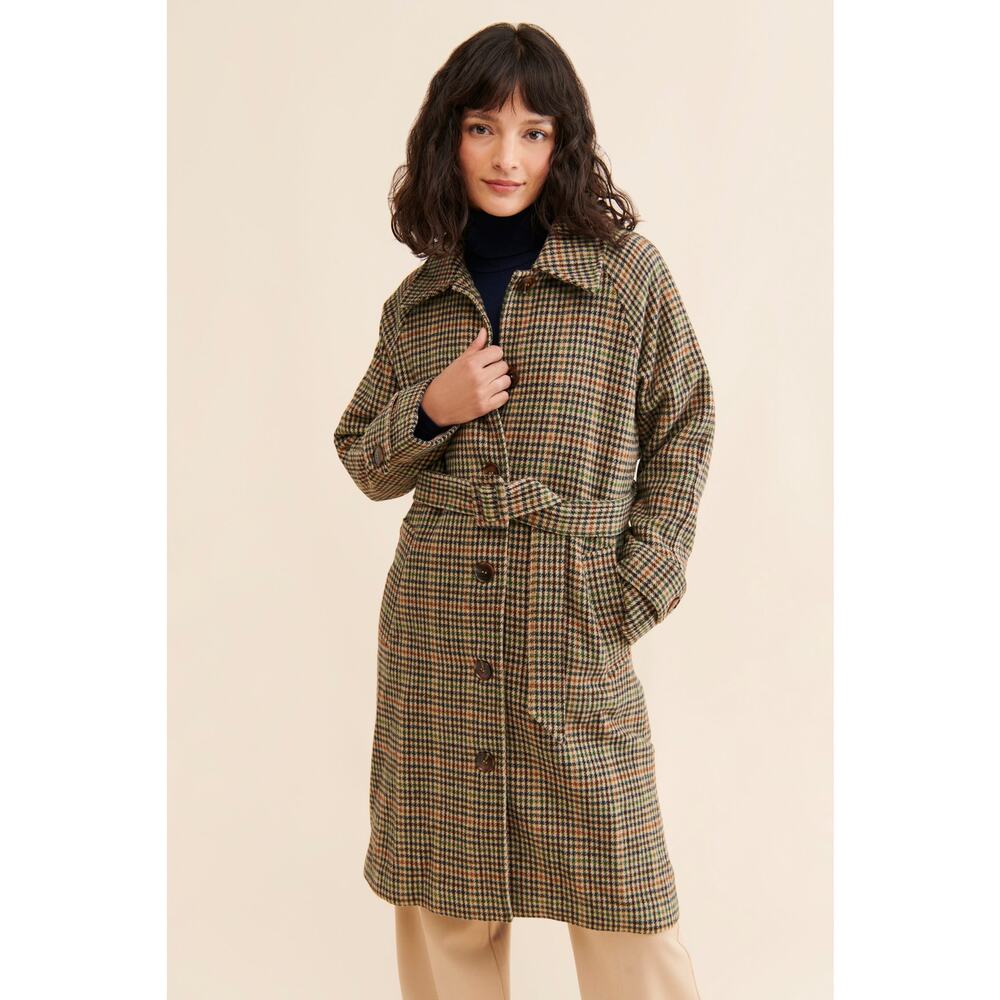 Suncoo Paris Evan Plaid Overcoat - Size Small - $384 Retail